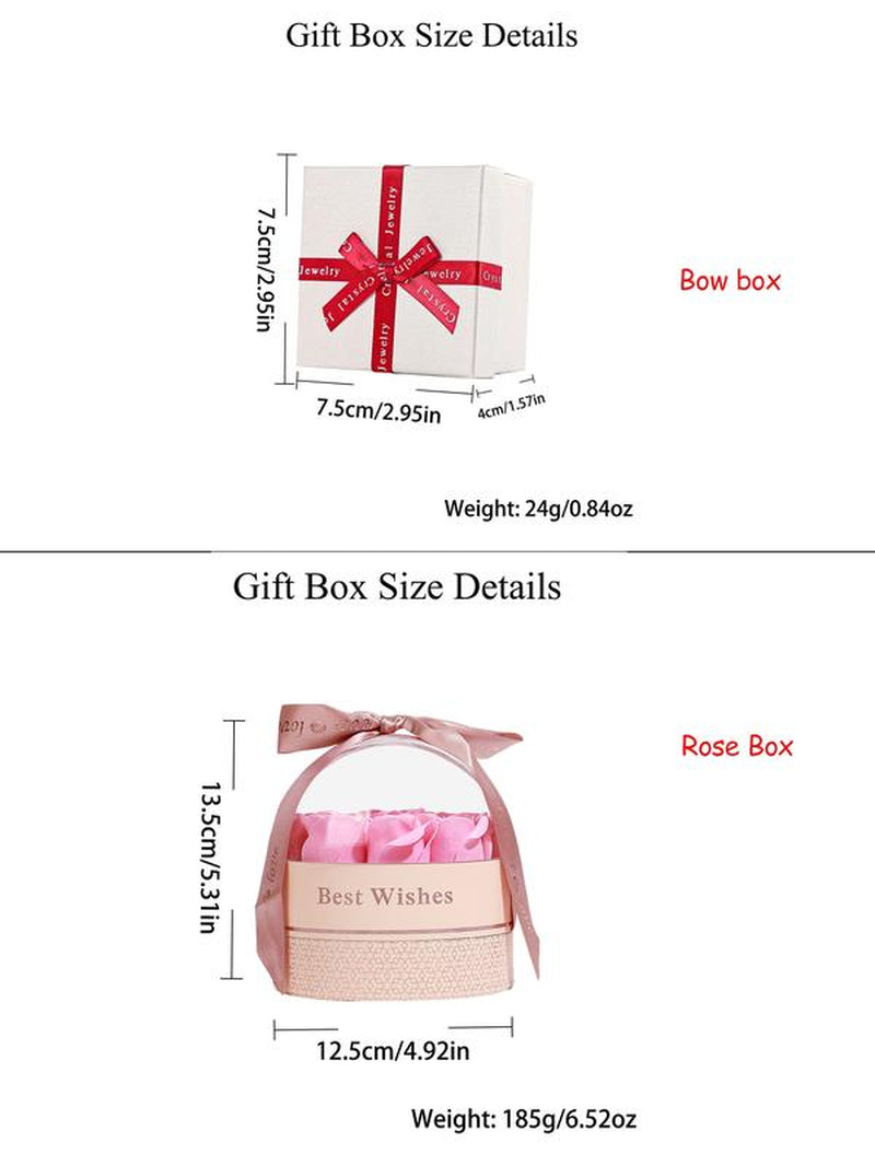 Apple Shape Rose Jewelry Gift Box with Initial Letter Heart Necklace for Women, Valentine&