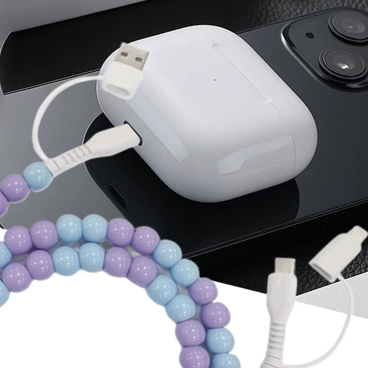 4 in 1 Beaded Fast Charging Cable for Iphone High-Speed 60W PD3.0 Charging for Iphone Fast Data Sync Beads Phone Cable Wide