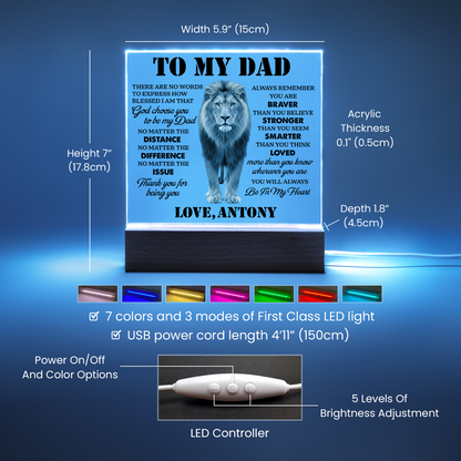 Personalized To My Dad LED Night Light Plaque - Emotional Father&