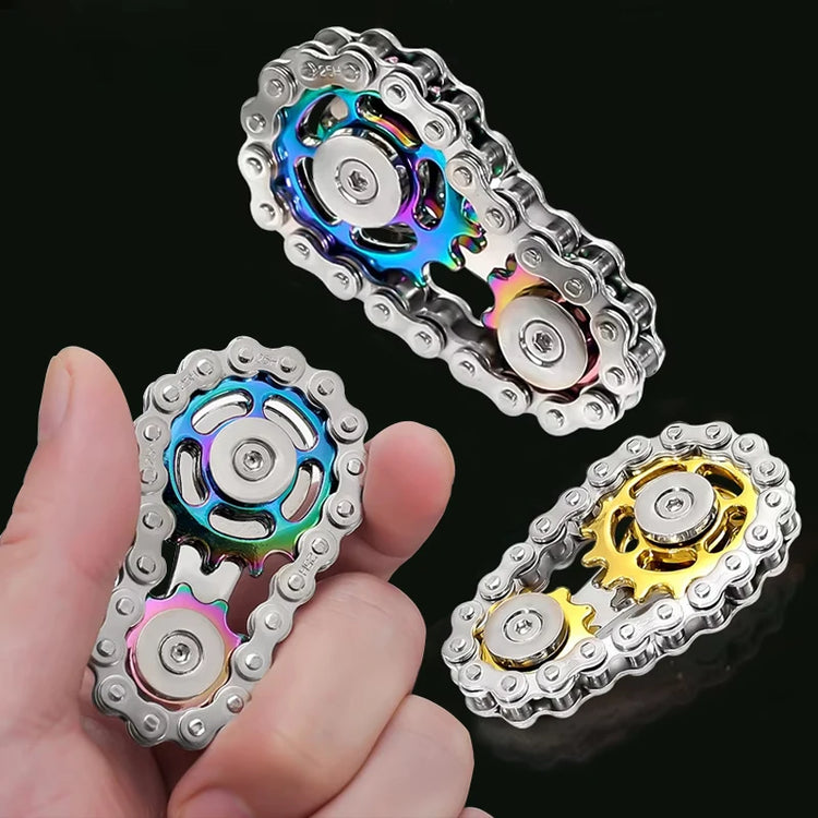 Sprockets Flywheel Fingertip Gyro Fidget Spinner Antistress Anxiety Metal Bike Chains Spinner Fidget Toys for Adult Kids