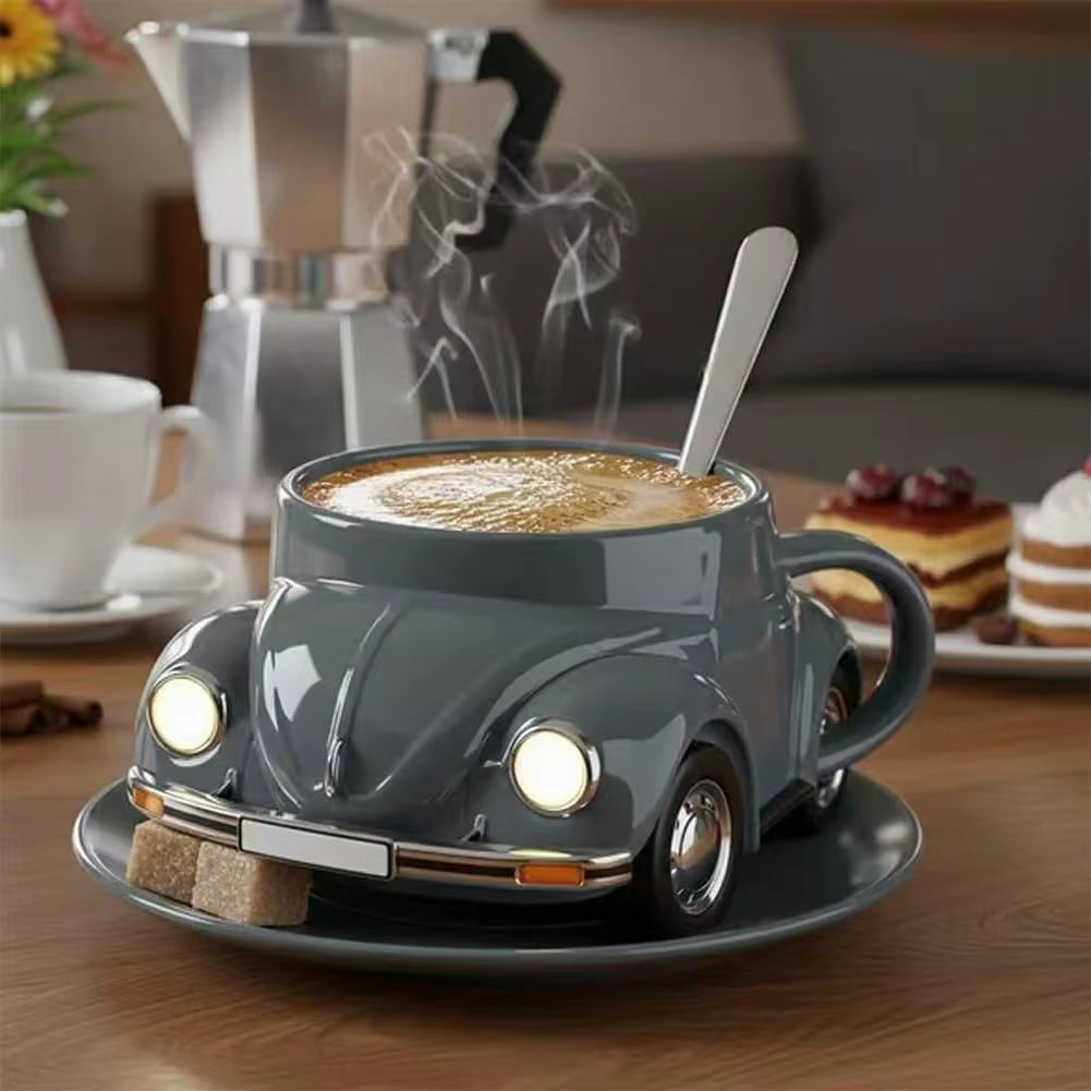 Beetle Shaped Coffee Mug, Handmade Novelty Fun Imaginative Beetle Car Shape Coffee Cup, Creative Gift for Beetle Lovers Suitable