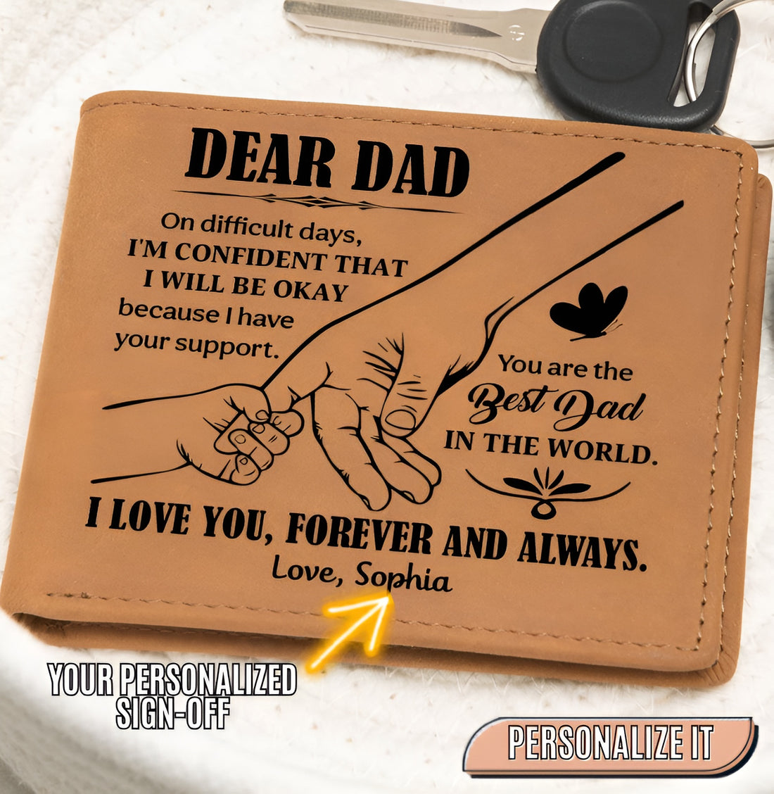 Sentimental dad keepsake wallet

