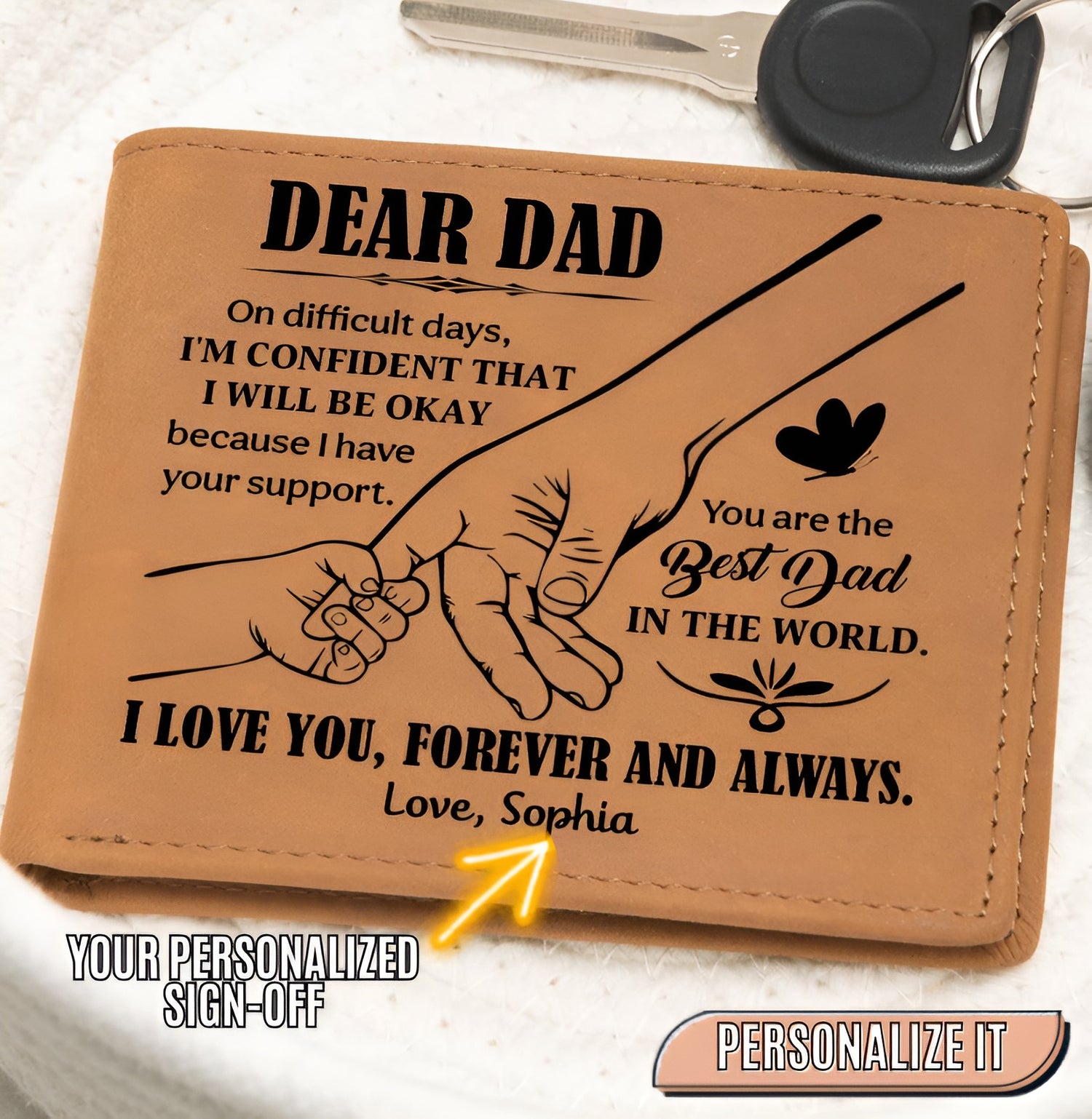 Sentimental dad keepsake wallet
