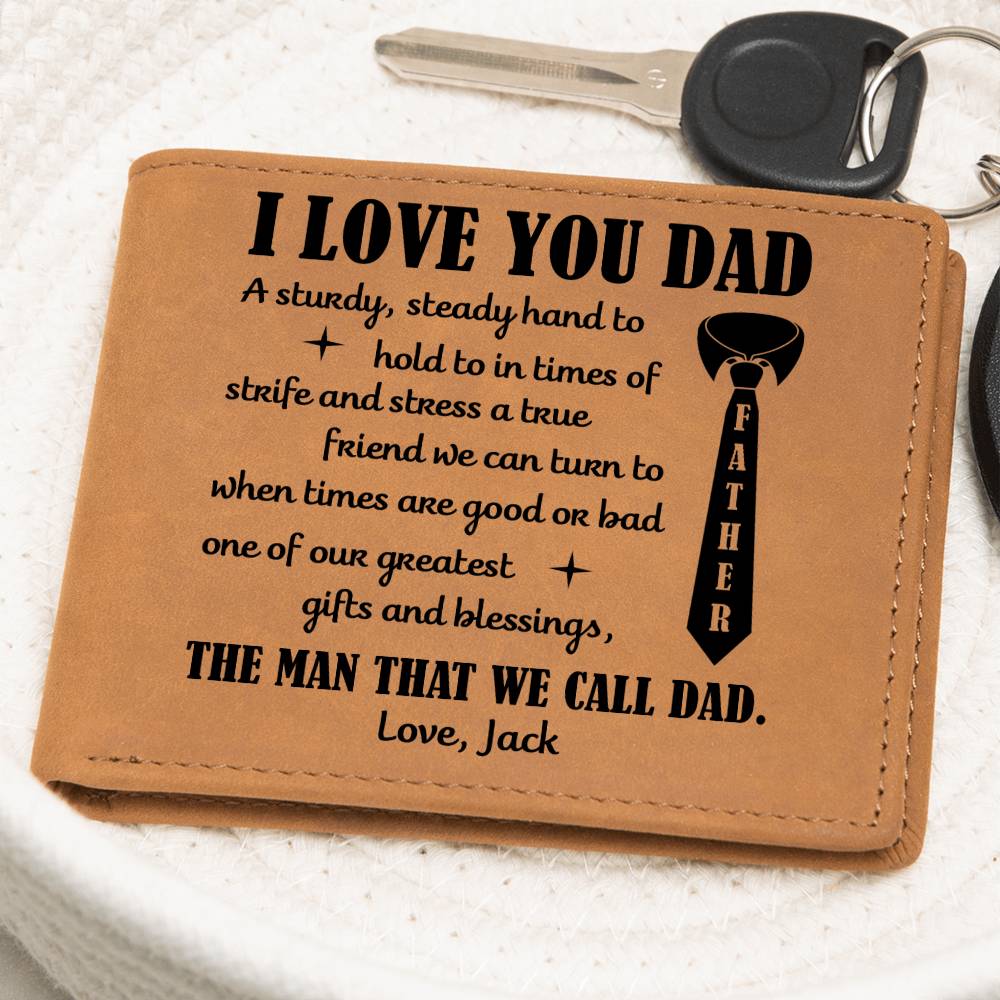I Love You Dad Personalized Leather Wallet - Emotional Father&