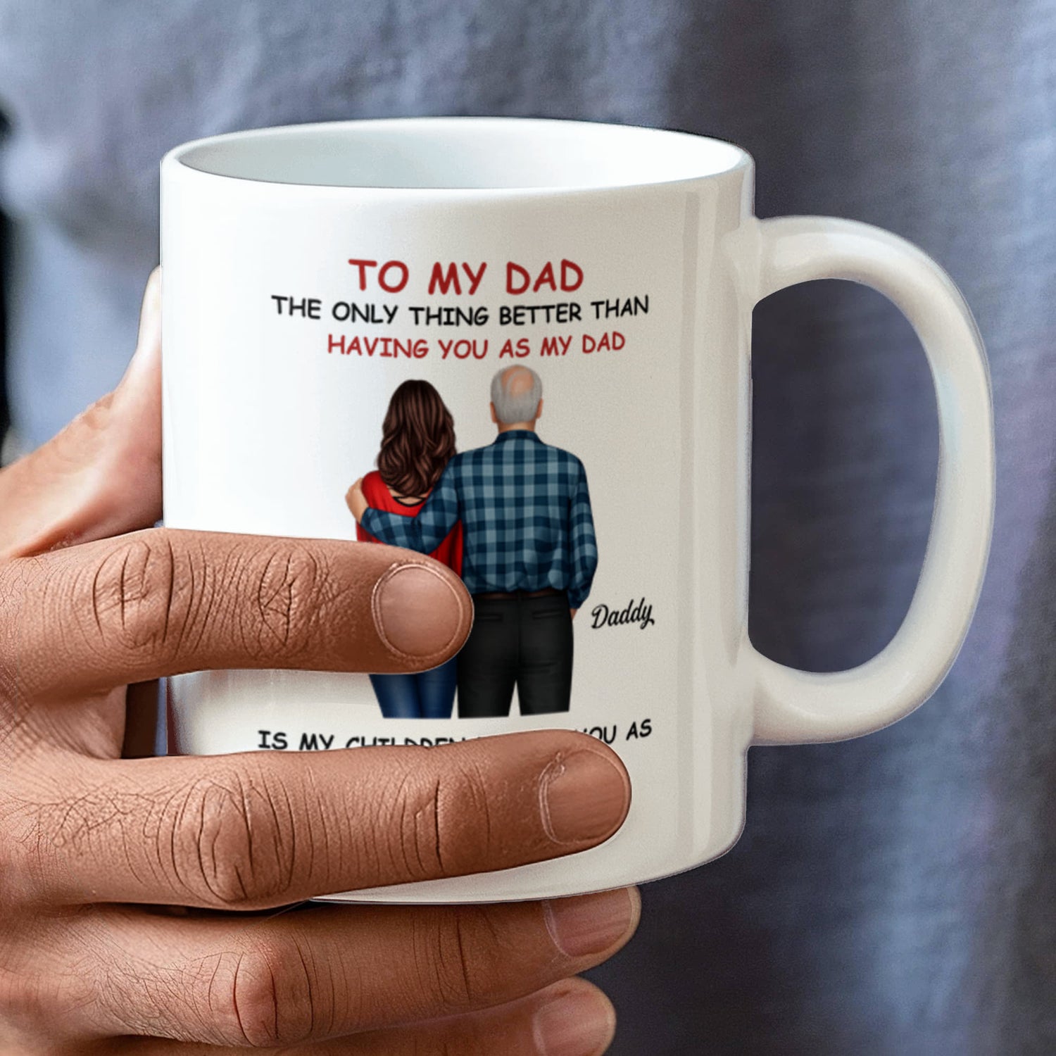 To My Dad Grandpa Mug – Father to Grandpa Gift, Personalized Dad Mug from Daughter, Father&