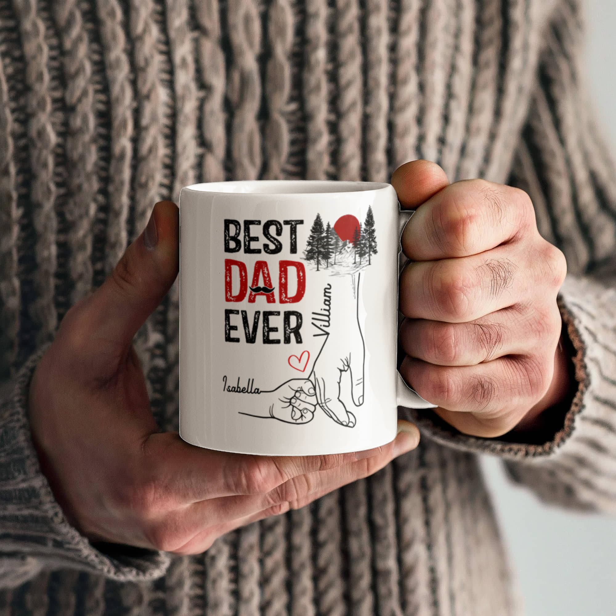 Custom Dad Coffee Mug with Kids Names
