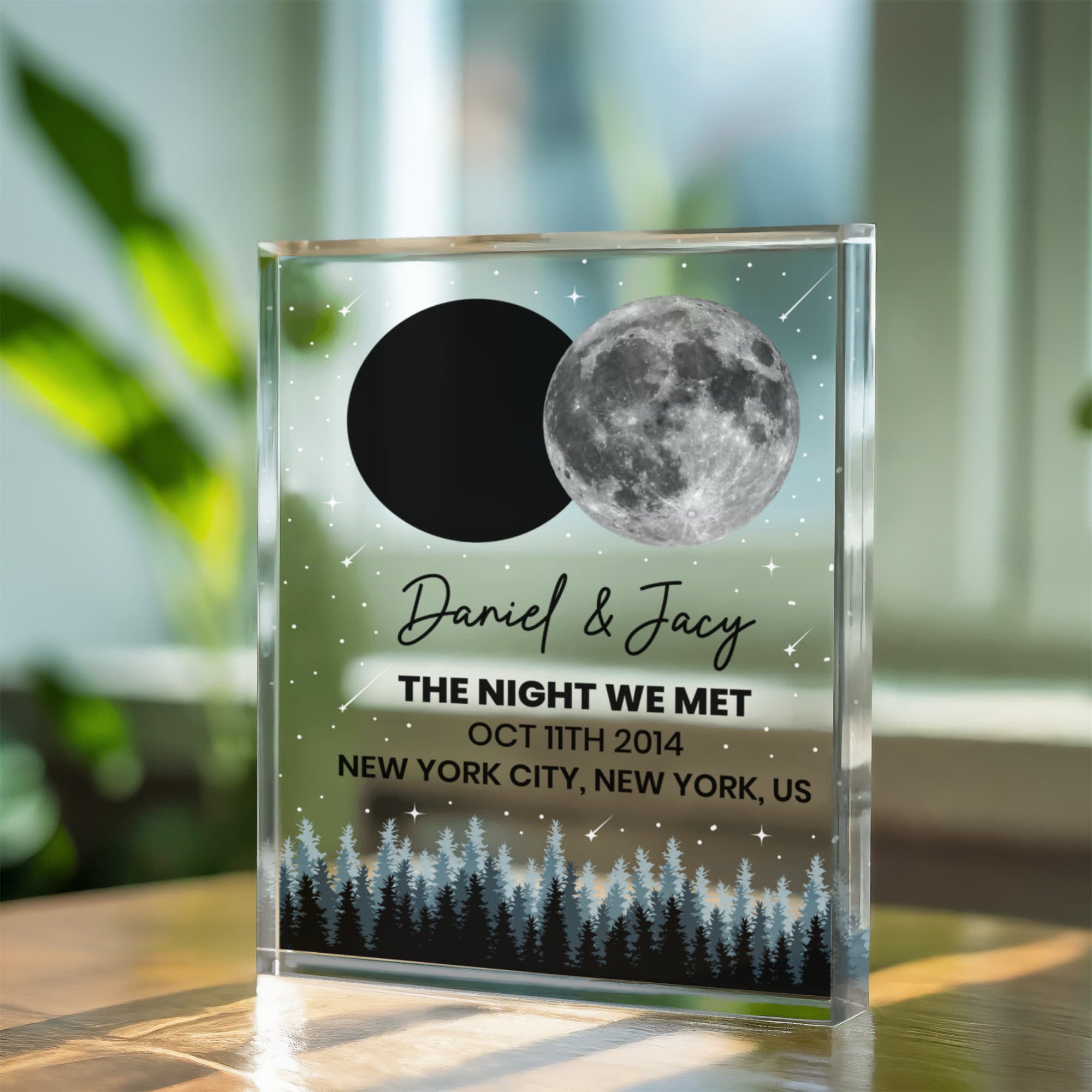 Personalized "Night We Met" Acrylic Block - Photo, Date &amp; Location