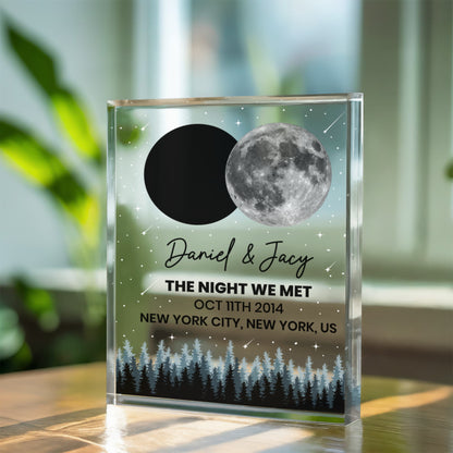 Personalized "Night We Met" Acrylic Block - Photo, Date &amp; Location