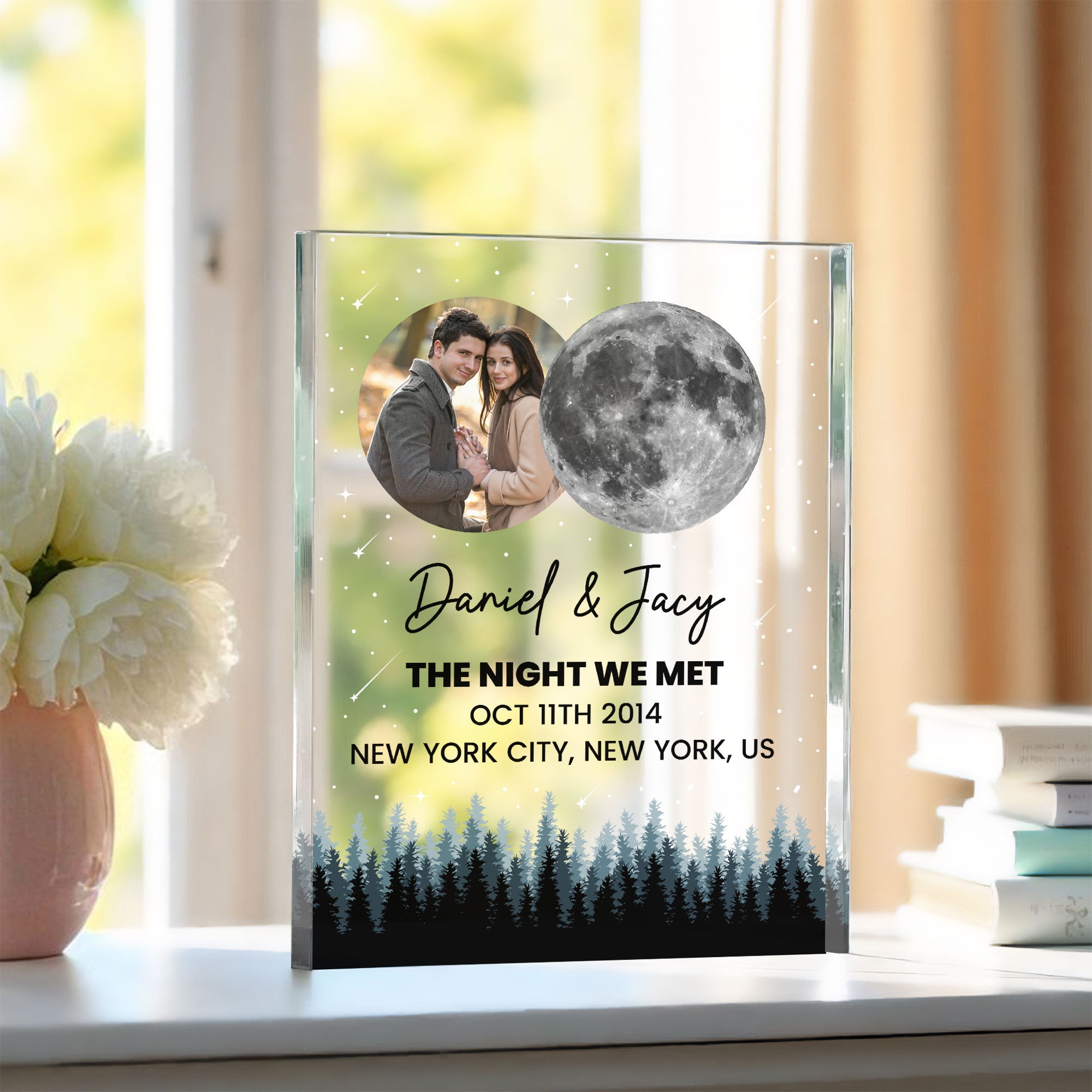 Personalized "Night We Met" Acrylic Block - Photo, Date &amp; Location