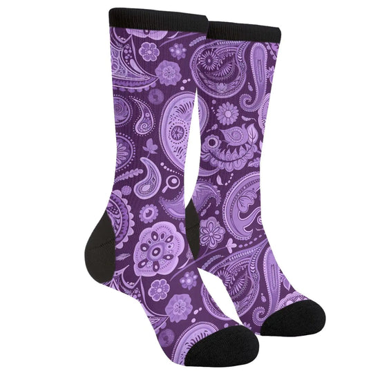 Mens Paisley Flowers Novelty Socks Fun Casual Socks Funny Socks Crazy Socks