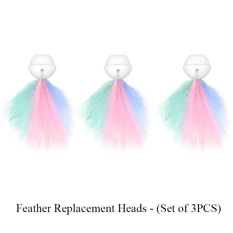 Cat Toy Interactive Funny Tassel Feather Stick Pet Toys for Kitten Colored Stretchable Cat Playing Teaser Wand Toy Pet Supplies