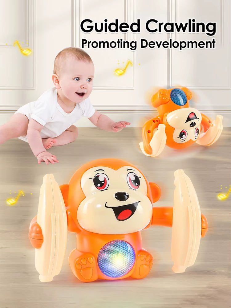 1 Baby Toy Electric Rolling Monkey Light Music Puzzle Sound Prompt Monkey Children&