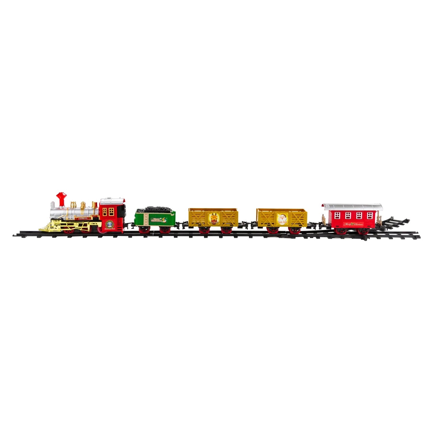 Northlight 16-Piece Battery Operated Lighted and Animated Christmas Express Train Set with Sound