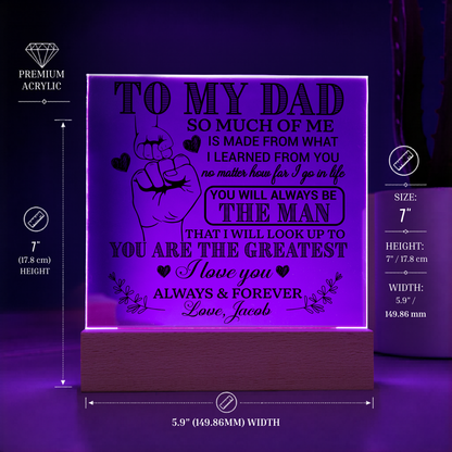 Personalized To My Dad LED Night Light Plaque - Emotional Father&