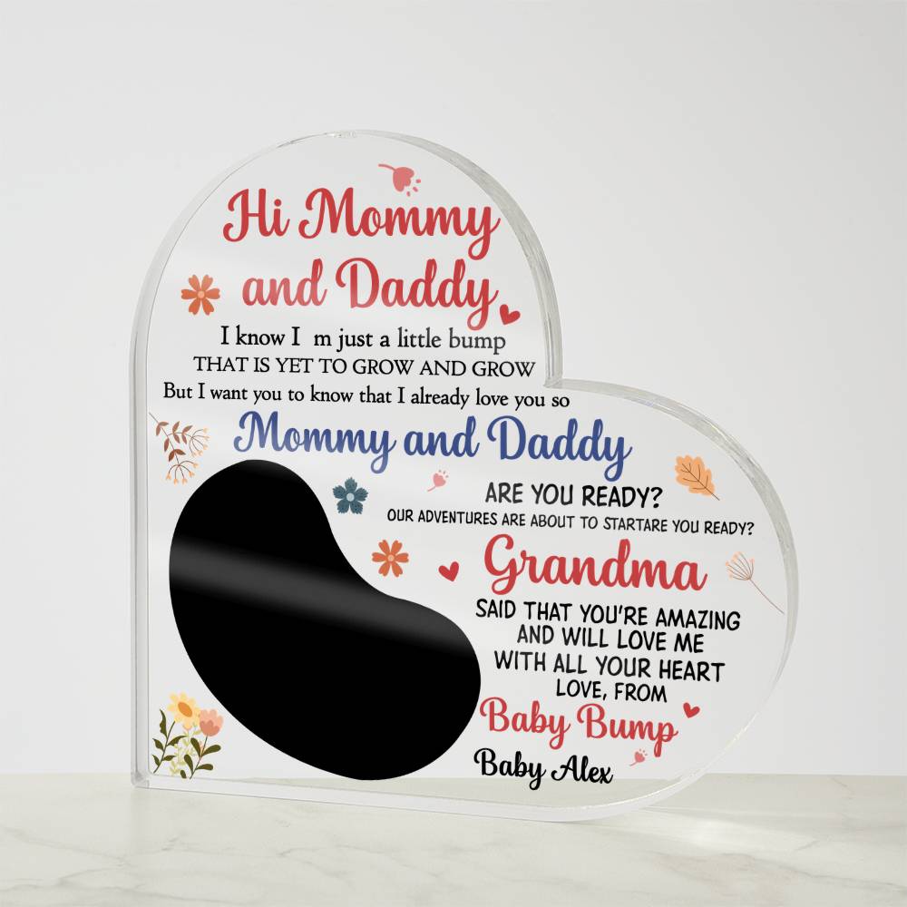 Custom Baby Bump Acrylic Plaque – Personalized Pregnancy Gift