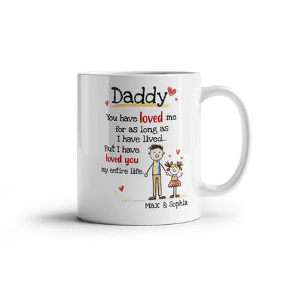 Daddy Personalized Mug from Kids – Custom Dad Coffee Mug with Kids Names, Sentimental Father’s Day Gift for Daddy