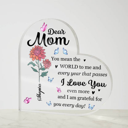 Personalized Dear Mom Acrylic Plaque – Custom Name Mother&