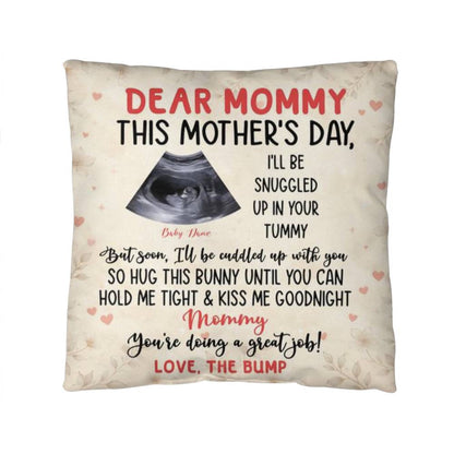 Dear Mommy Pregnancy Reveal Pillow
