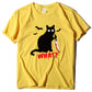 Cat T-Shirt with Blood Dagger Design