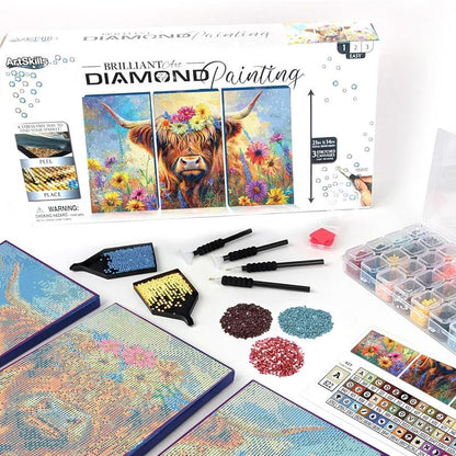 Artskills Diamond Painting Kits on Stretched Canvas 21" X 14" Complete Professional Set with Accessories for DIY Artistic Creations