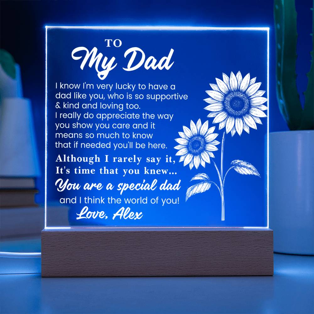 Personalized To My Dad LED Night Light Plaque - Emotional Father&