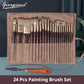 Acrylic Paint Brushes Oil Paint Brushes Artist Paint Brushes Set Bag Pack with Scraper 25 Pcs Gouache Wooden Handle Brushes