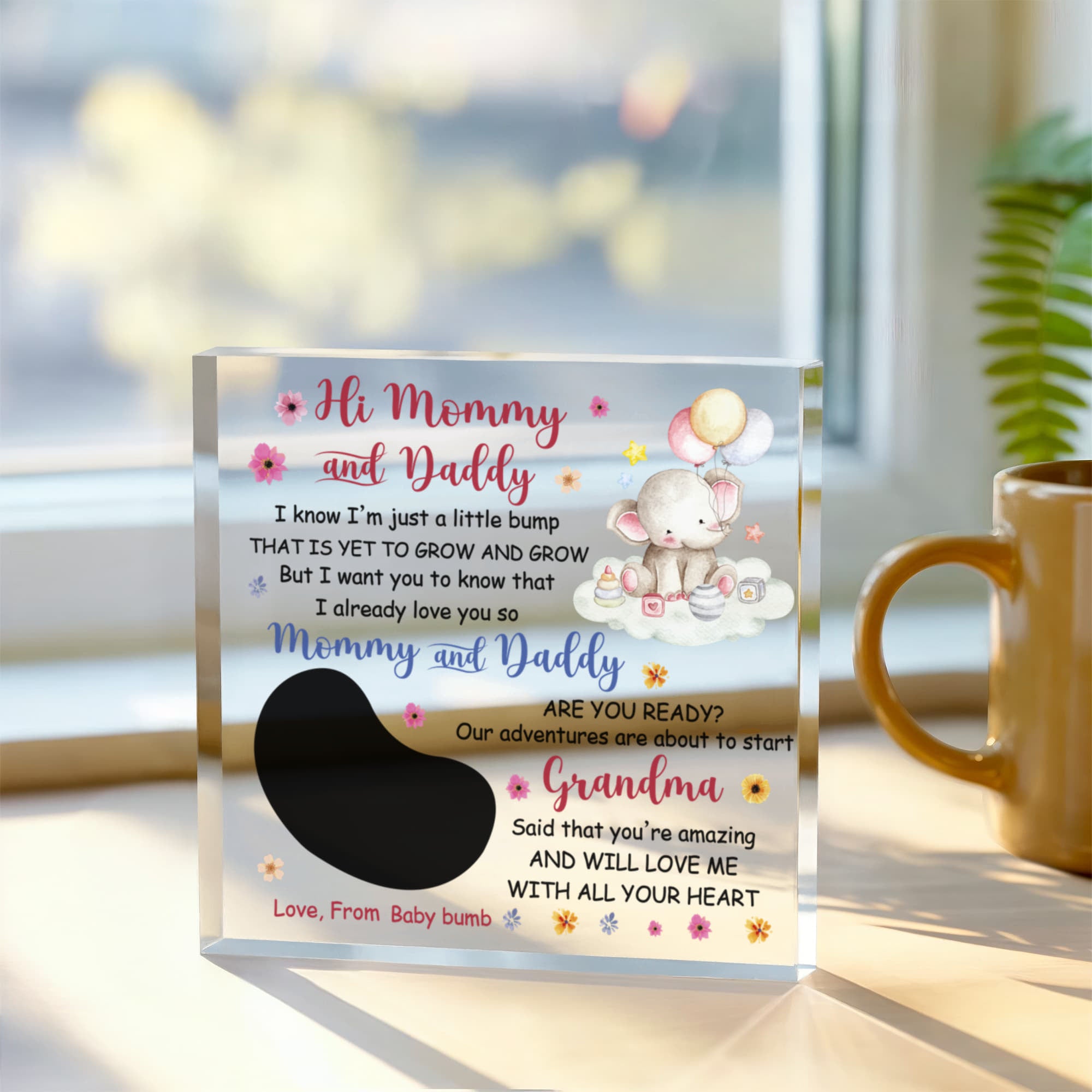 
Romantic couple acrylic plaque with names and year