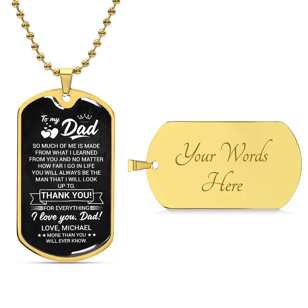 Personalized To My Dad Dog Tag Necklace - Emotional Father&
