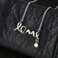 Scripted Love Necklace with Message Card – Dainty “Love” Pendant, Stainless Steel or 18K Gold, Adjustable 16–22"