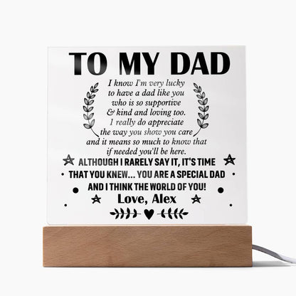 Personalized To My Dad LED Night Light Plaque - Emotional Father&