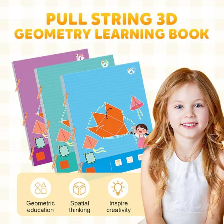 Pull String 3D Geometry Learning Book Childrens DIY Solid Books Solids Geometric Models Space Thinking Training Game