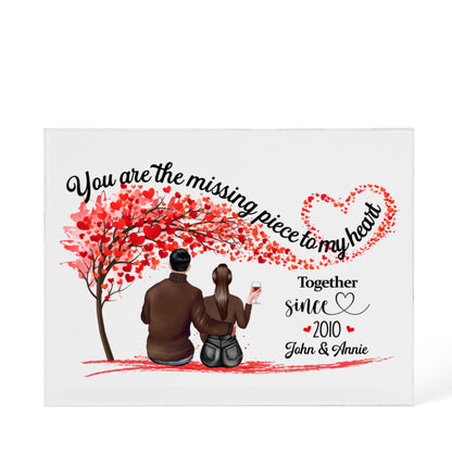 You Are the Missing Piece Acrylic Plaque – Personalized Couple Keepsake Gift, Romantic Anniversary Decor