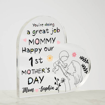 Personalized 1st Mother’s Day Acrylic Plaque – Custom Baby Gift