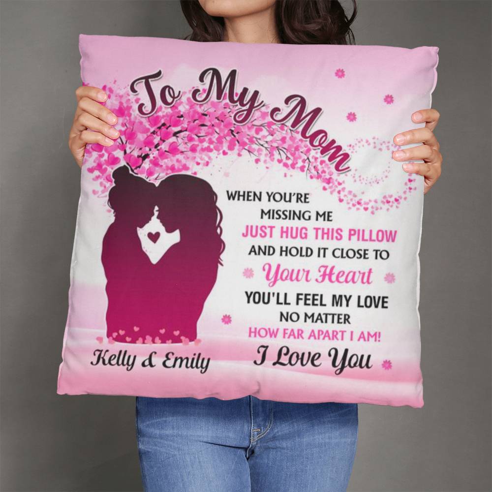 To My Mom Personalized Pillow – Mother’s Day Gift for Mom from Kids, Custom Name Mom Pillow, Sentimental Mom Throw Pillow