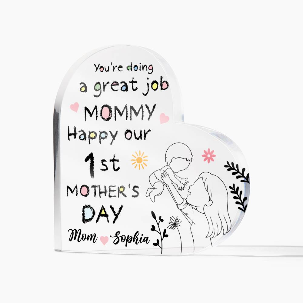 Personalized 1st Mother’s Day Acrylic Plaque – Custom Baby Gift