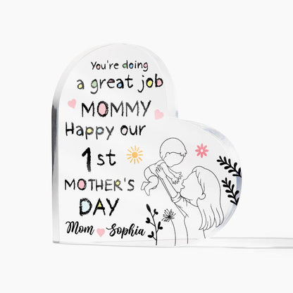 Personalized 1st Mother’s Day Acrylic Plaque – Custom Baby Gift