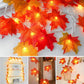 5M 50LED Fall Pumpkin Maple Leaf String Lights Garland Led Fairy Lights for Autumn Decoration Halloween Party Home Decor