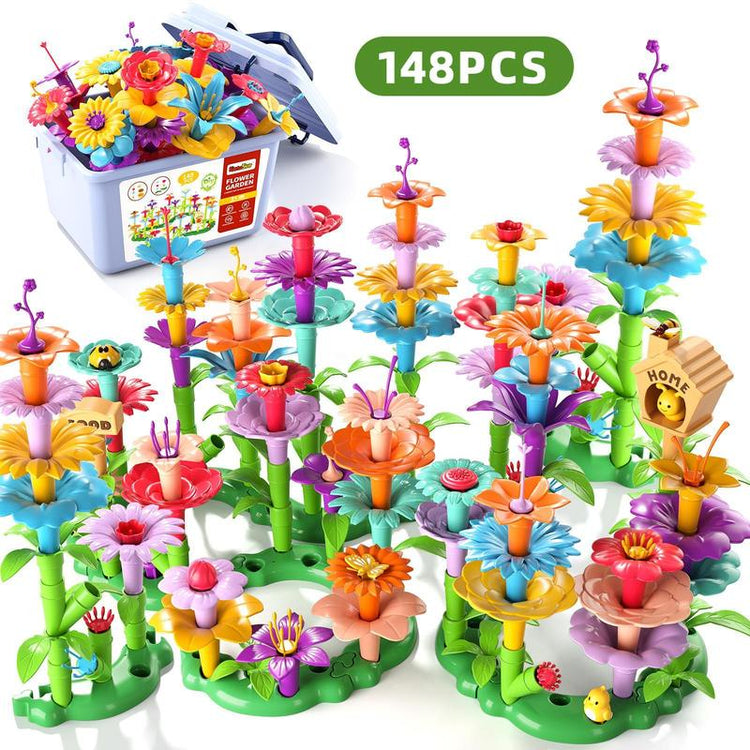Flower Garden Building Toys with Storage Box,Building Flower Education Stem Project,Birthday/Christmas Toy Set