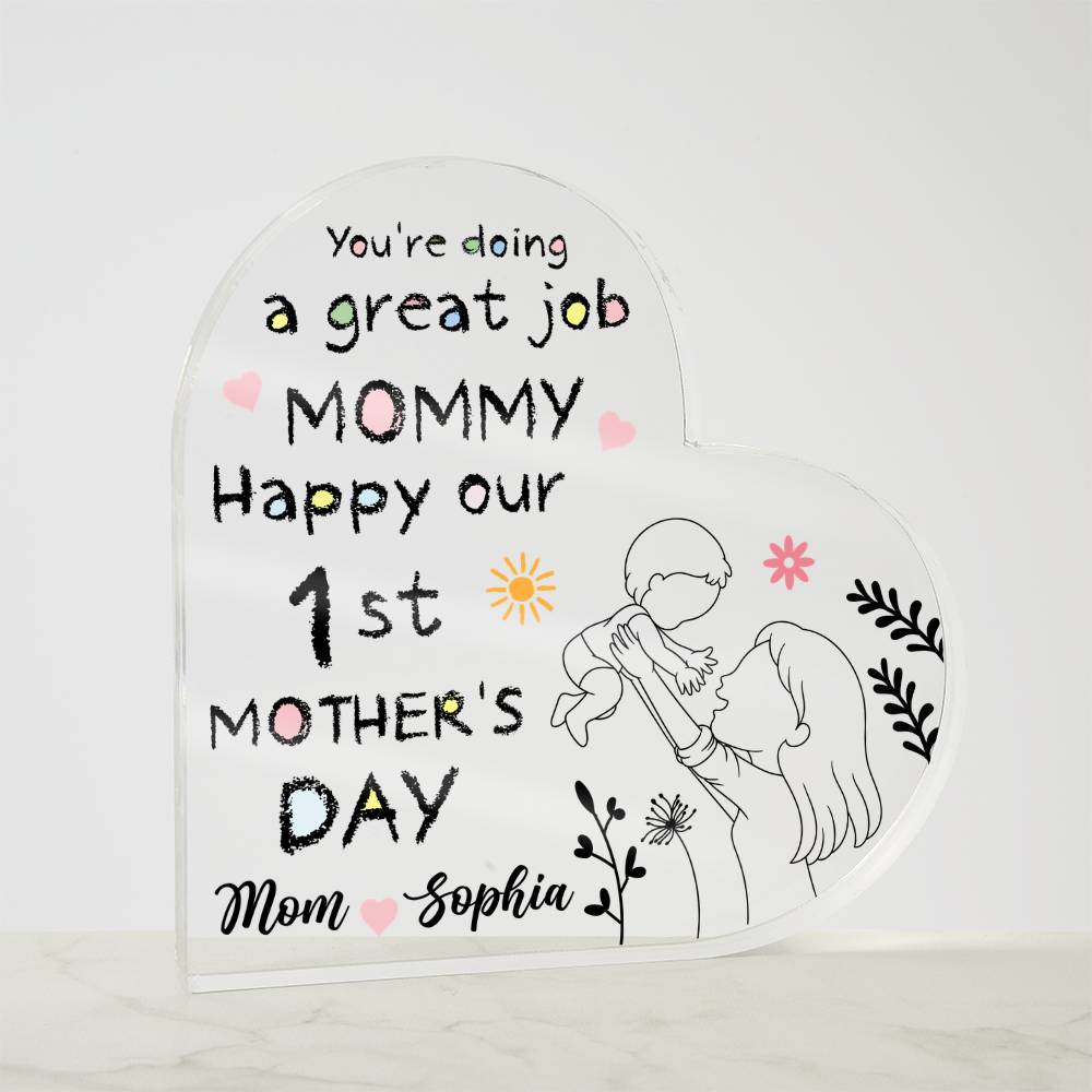 Personalized Happy 1st Mother’s Day Mommy Plaque
