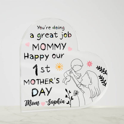 Personalized Happy 1st Mother’s Day Mommy Plaque
