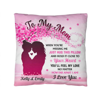 Personalized Mom Pillow – Custom Name Gift for Mom from Daughter – Mother’s Day Throw Pillow