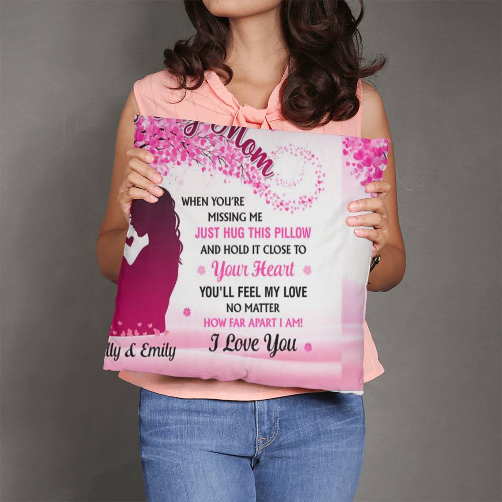 Personalized Mom Pillow – Custom Name Gift for Mom from Daughter – Mother’s Day Throw Pillow