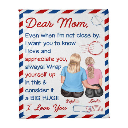 Personalized Dear Mom Love Letter Blanket – Custom Gift for Mom