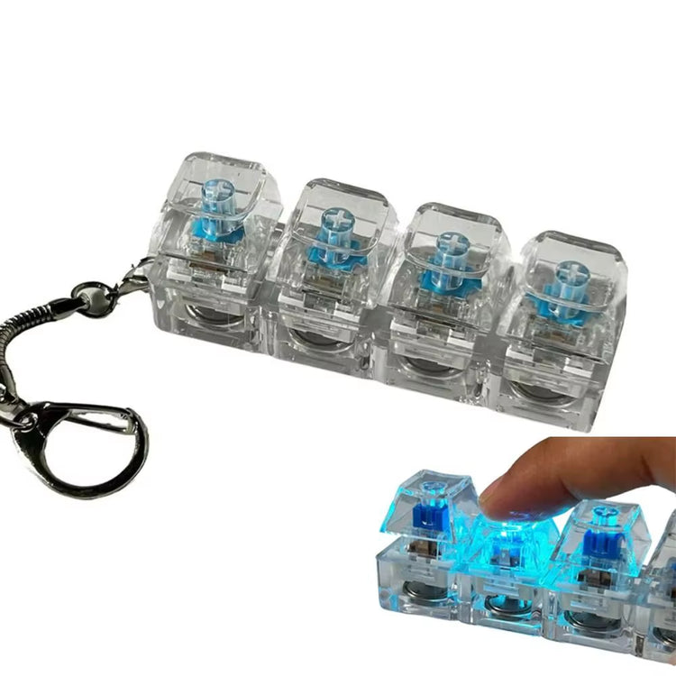 Relaxing 3/4/9 Keys Finger Keyboard Keycap Stress Relief Decompression Toy Gadget Key Button Fidget Keychain Adult