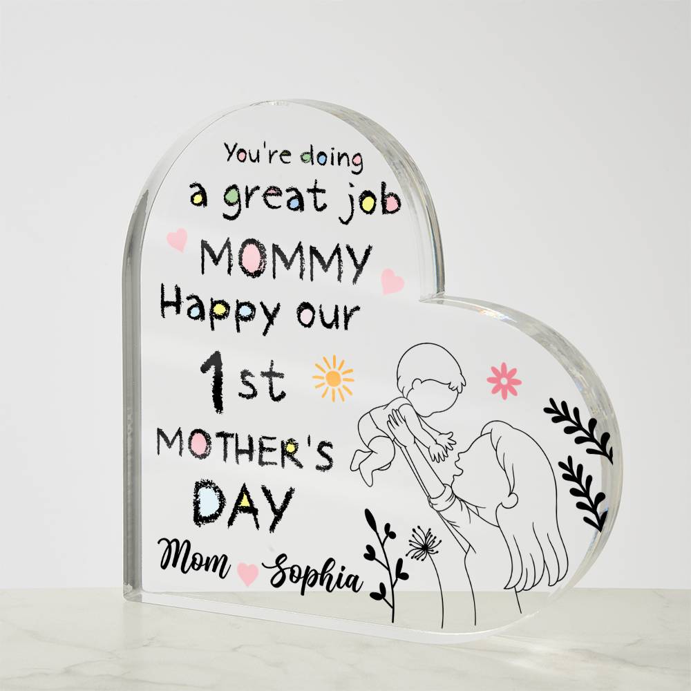 Personalized 1st Mother’s Day Acrylic Plaque – Custom Baby Gift