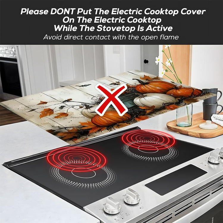 Soft Gas Stove Panel Protector Pad, Pumpkin Kitchen Design, Scratch Resistant, Easy Clean, Multi-Purpose Cover for Any Kitchen