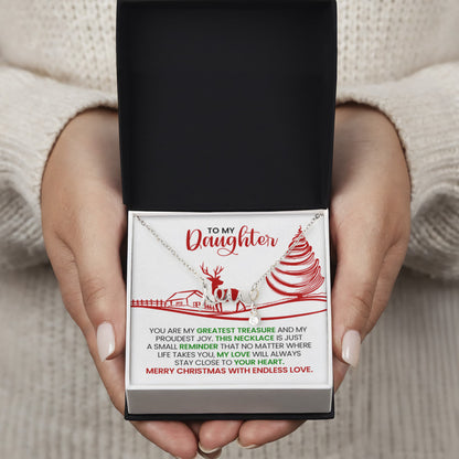 Scripted Love Necklace for Daughter – Meaningful Christmas Gift from Mom or Dad, Heartfelt Message Jewelry Keepsake