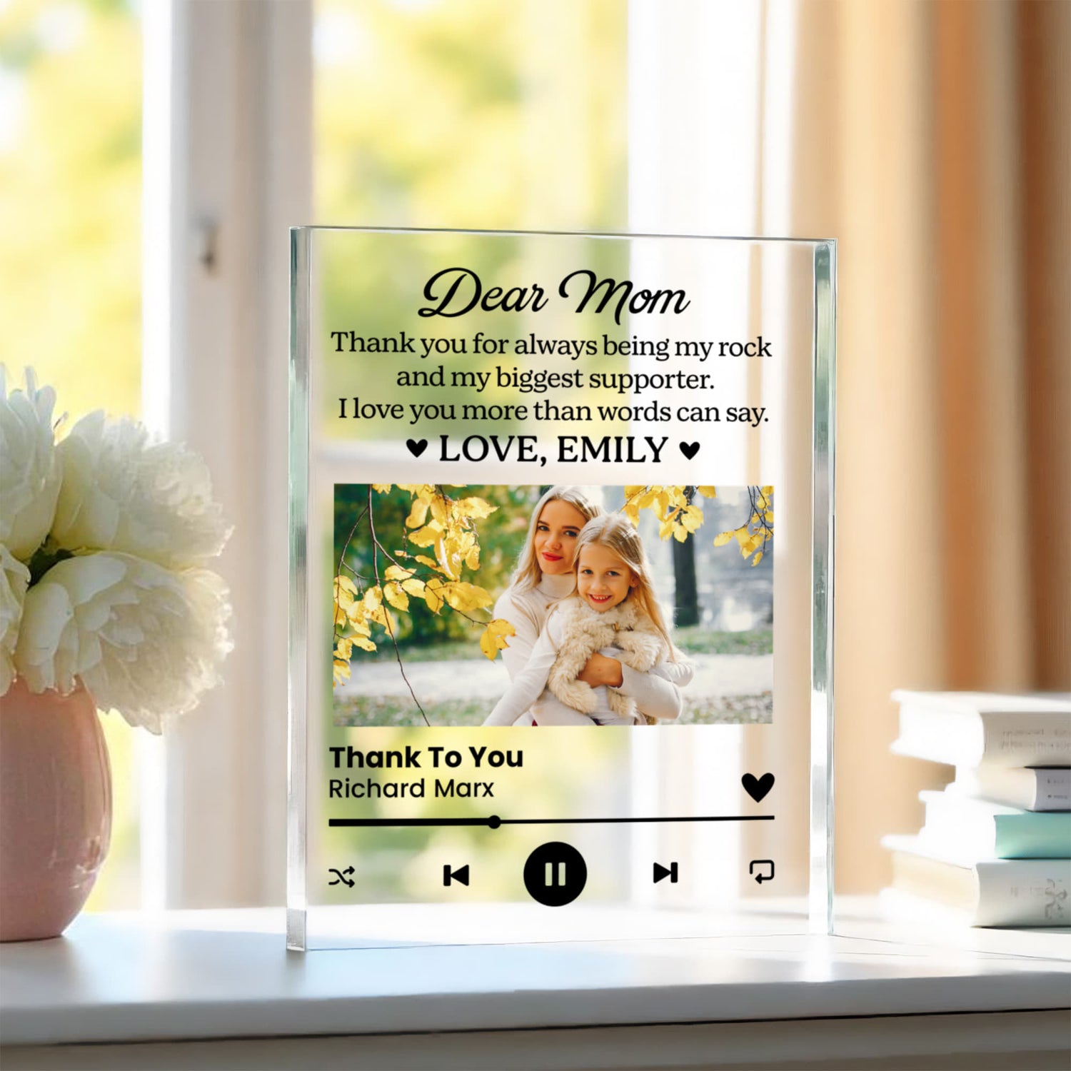 Custom Photo Song Plaque for Mom
