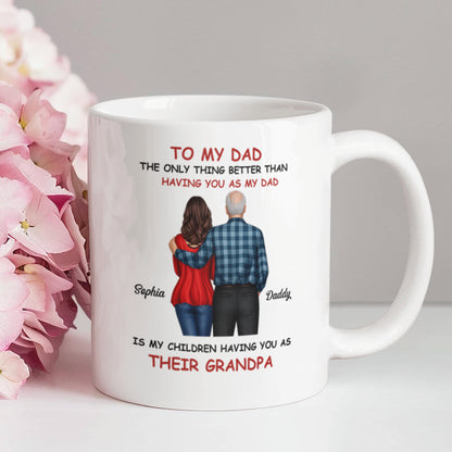 To My Dad Grandpa Mug – Father to Grandpa Gift, Personalized Dad Mug from Daughter, Father&