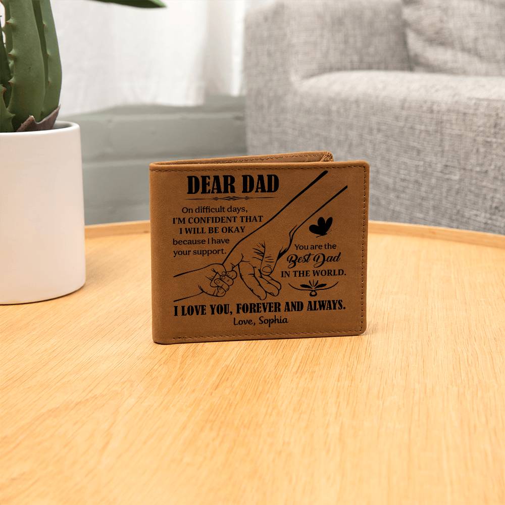Dad support message wallet gift
